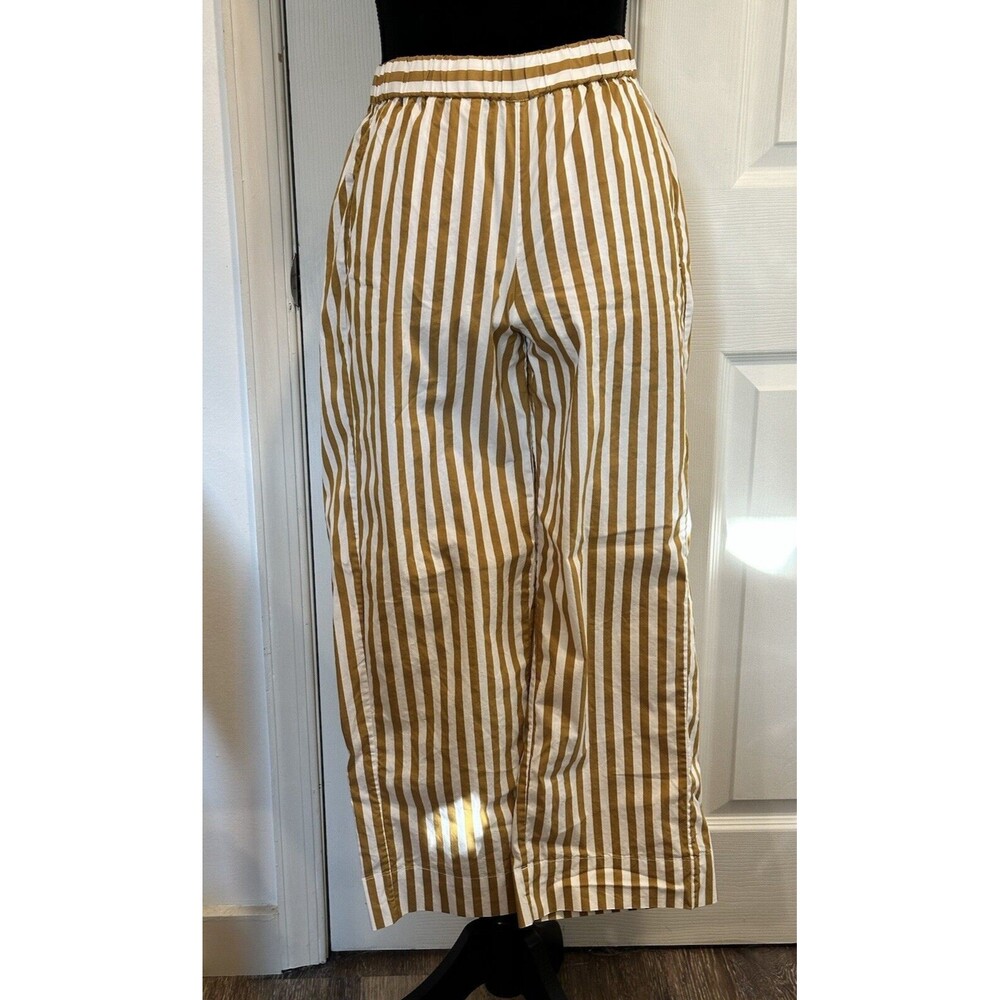 AYR Womens The Beach Club Pants Size Small S Baguette Striped Wide Leg Cropped